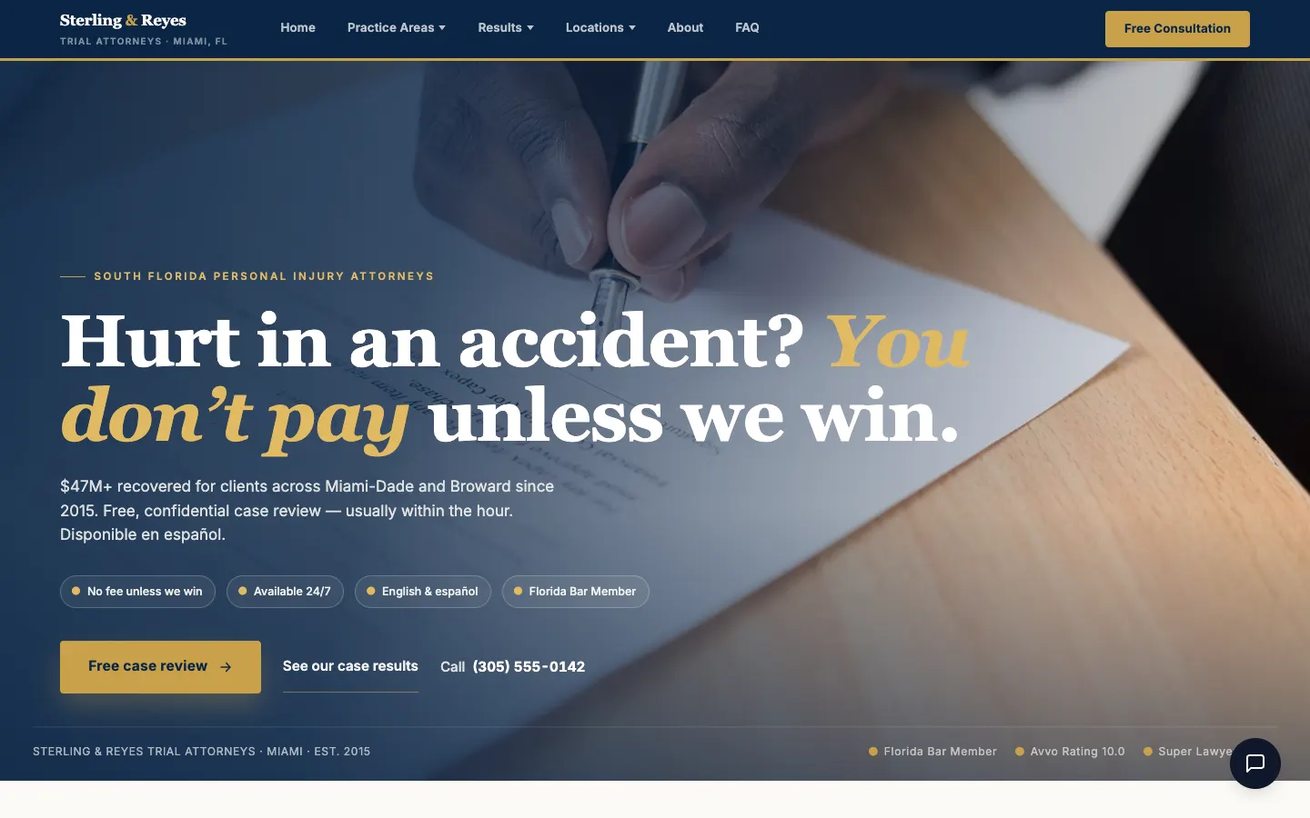 Sterling & Reyes website screenshot